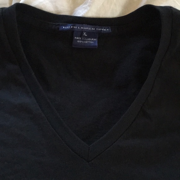 Ralph Lauren Sport Black V Neck Soft Cotton Top XL - Picture 4 of 4